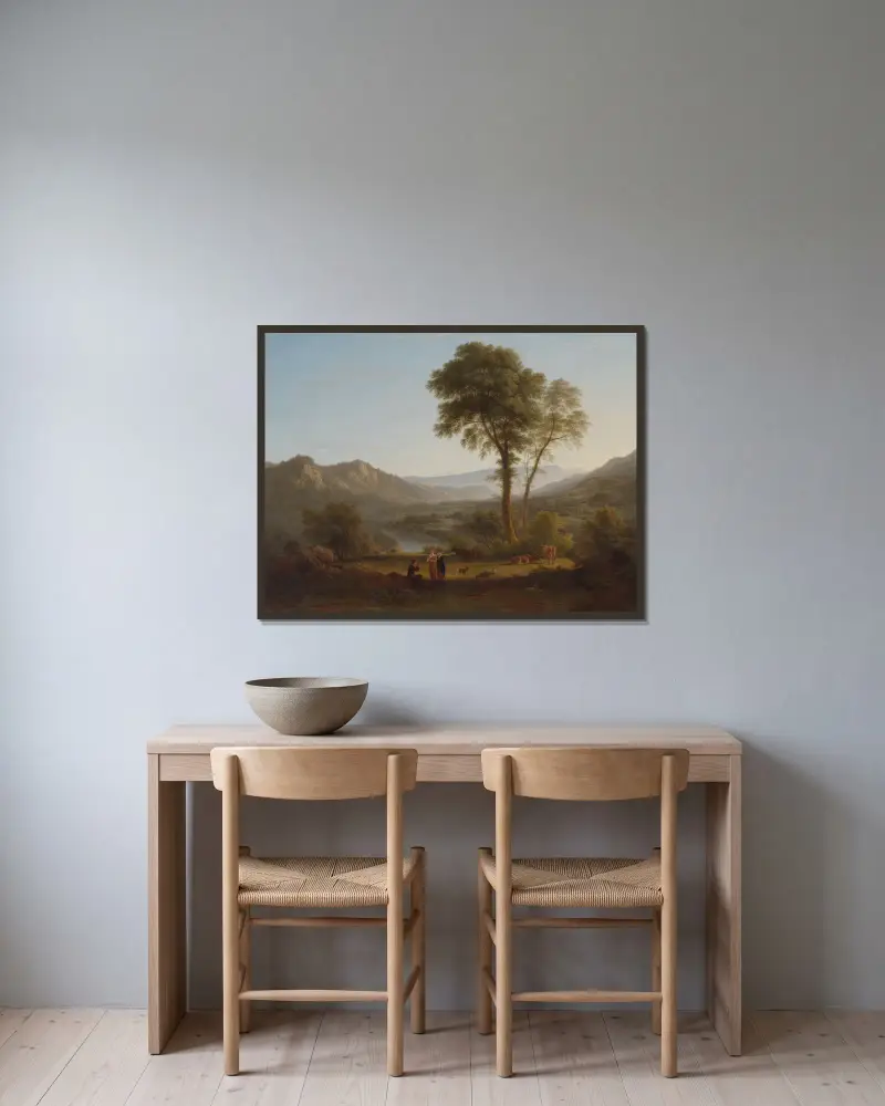 Bei Matlock, aufsteigender Nebel von John Glover gerahmt an einer Wand