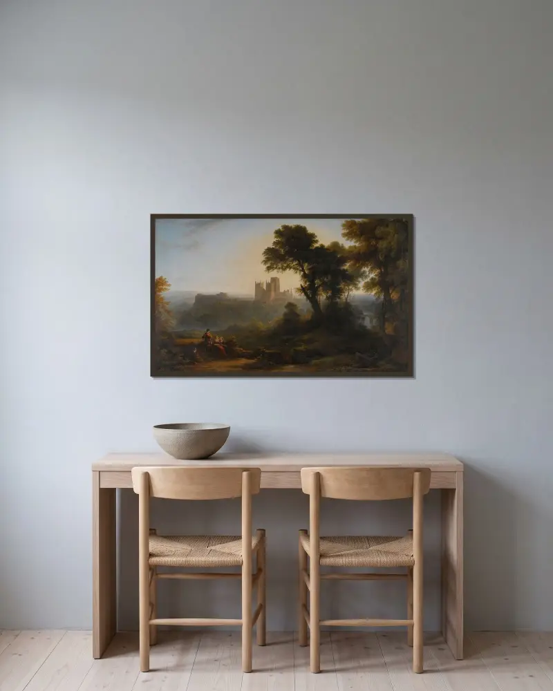 Durham Cathedral av John Glover inramad på en vägg