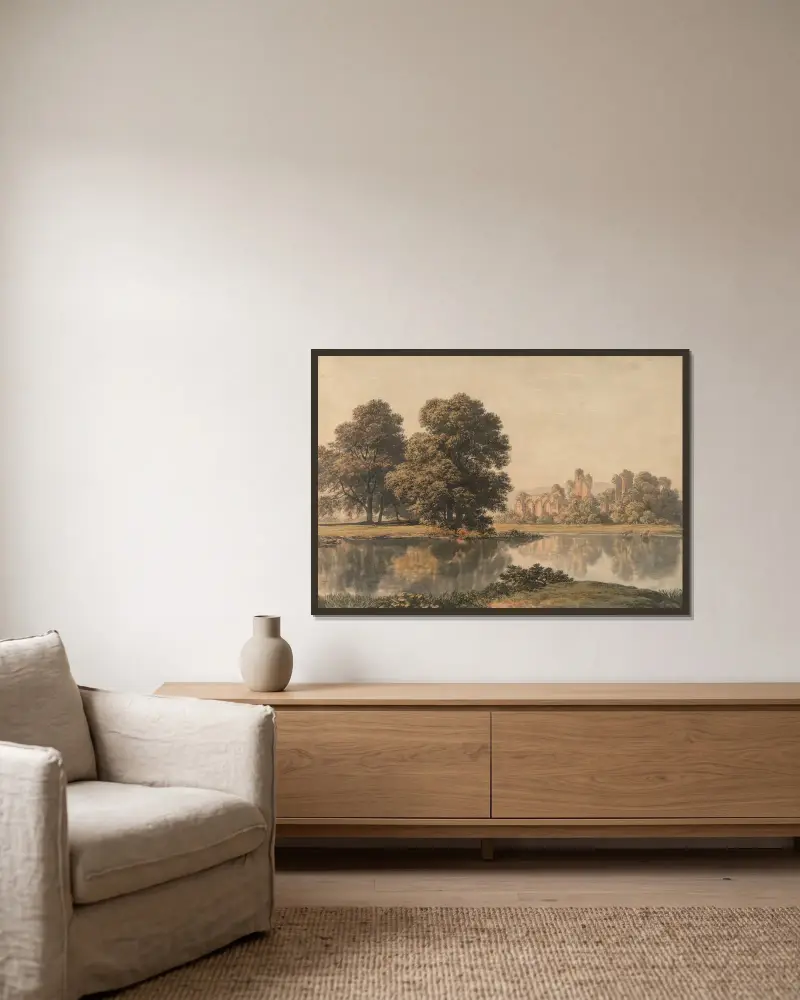 Bayham Abbey, Kent von John Glover gerahmt an einer Wand