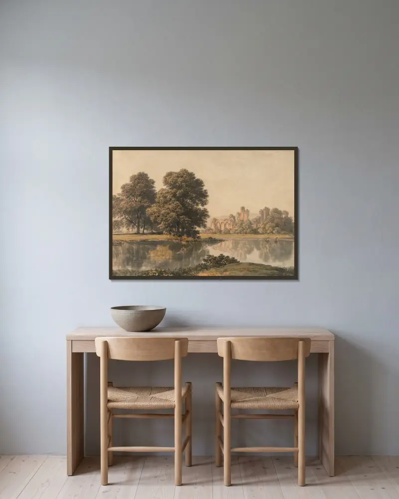 Bayham Abbey, Kent von John Glover gerahmt an einer Wand