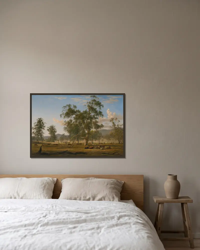 Landschaft bei Patterdale mit Vieh von John Glover gerahmt an einer Wand