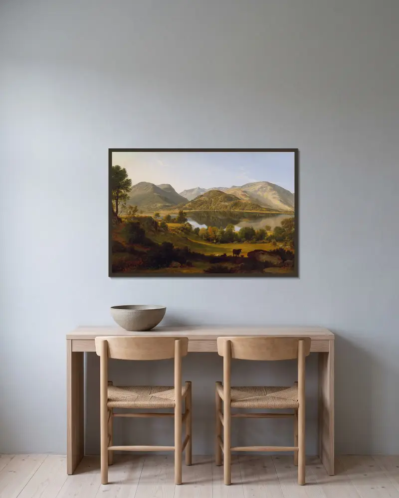 Ullswater am frühen Morgen von John Glover gerahmt an einer Wand