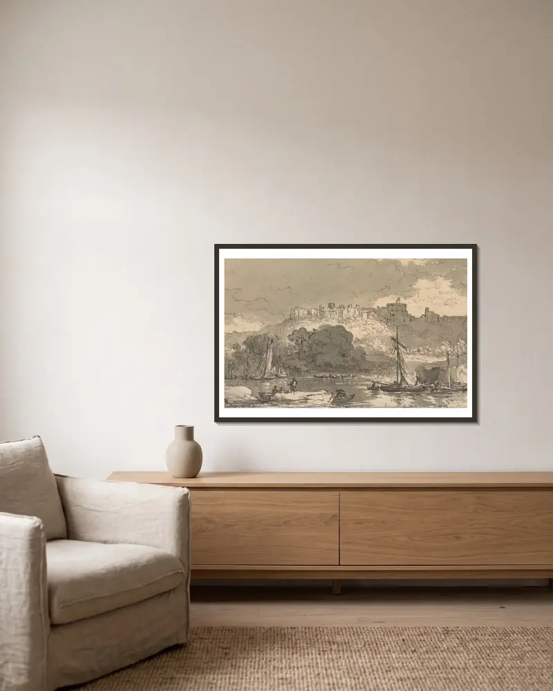 Windsor Castle von John Glover gerahmt an einer Wand