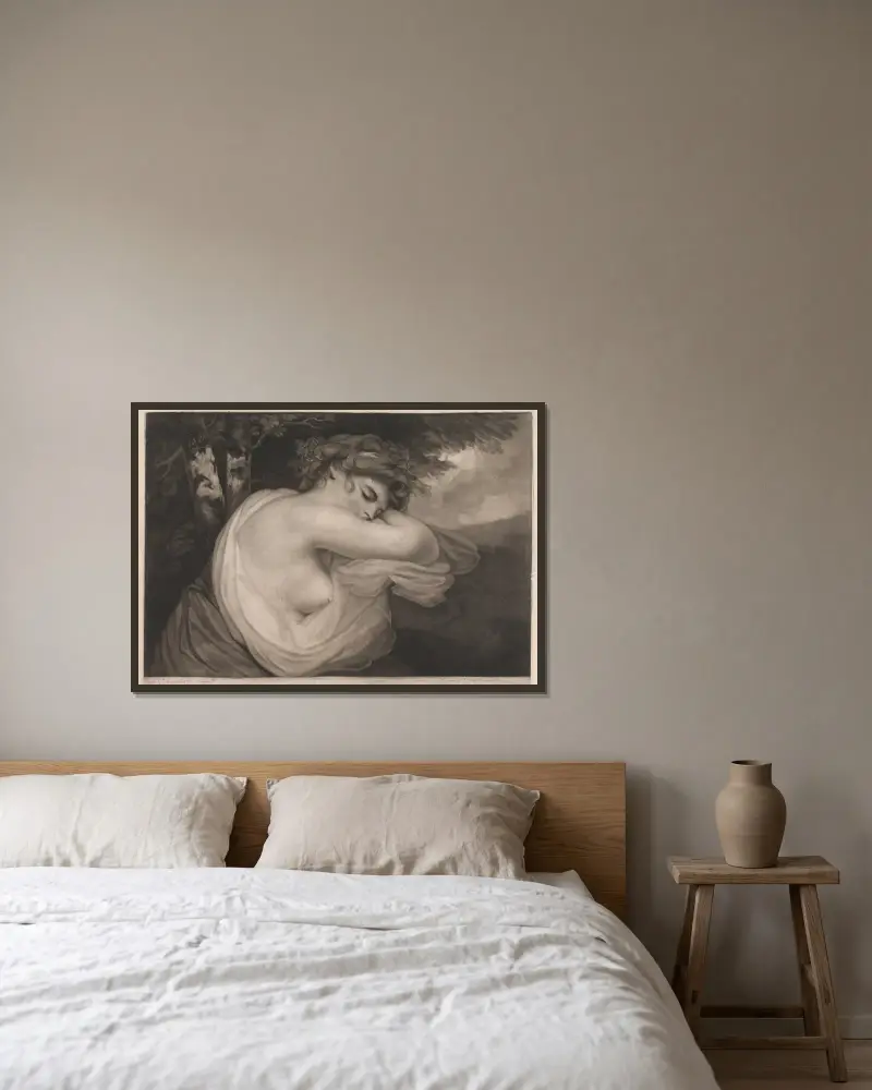 Spící bakchantka, John Hoppner v rámu na stěně