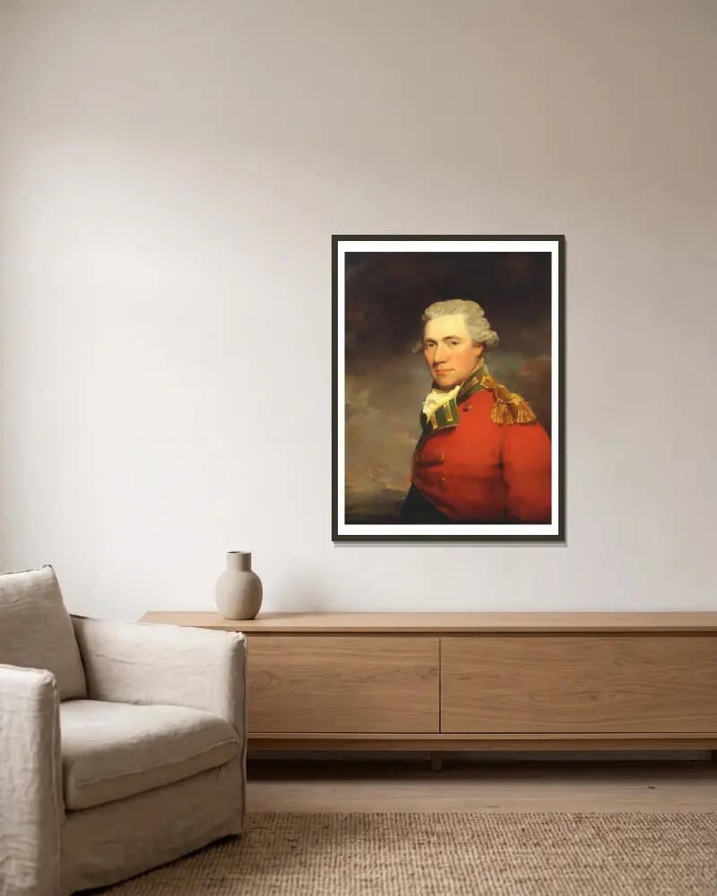 An Unknown British Officer, Probably of 11th (North Devonshire) Regiment of Foot, c.1800 av John Hoppner inramad på en vägg