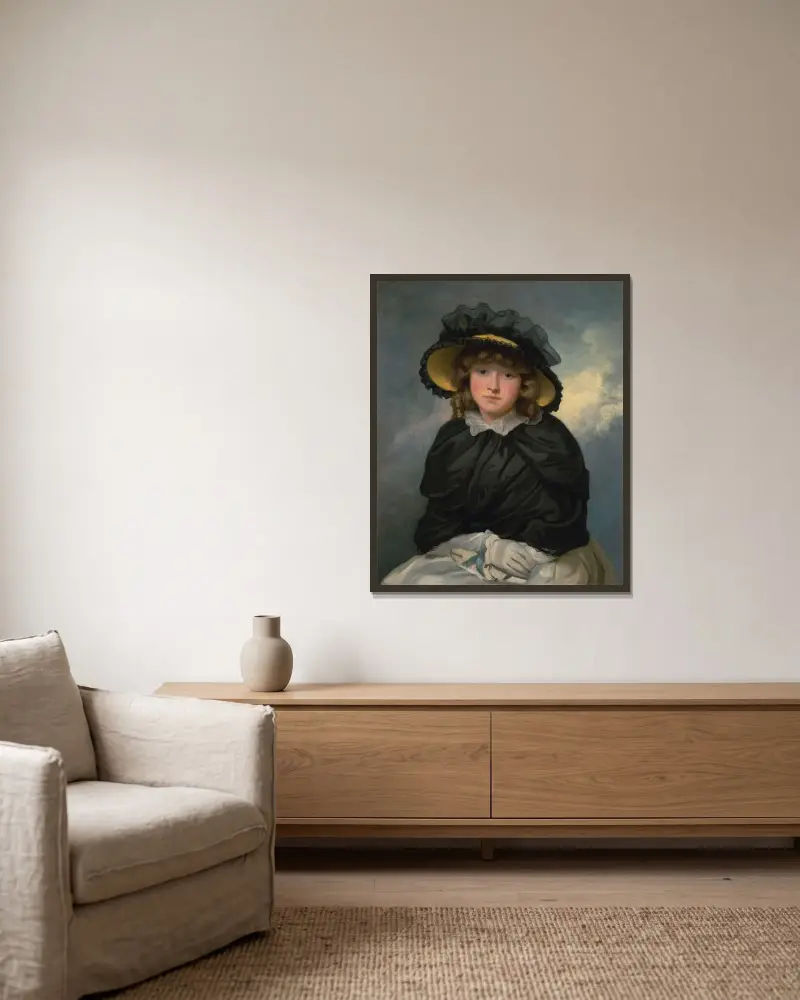 Cecilia av John Hoppner inramad på en vägg