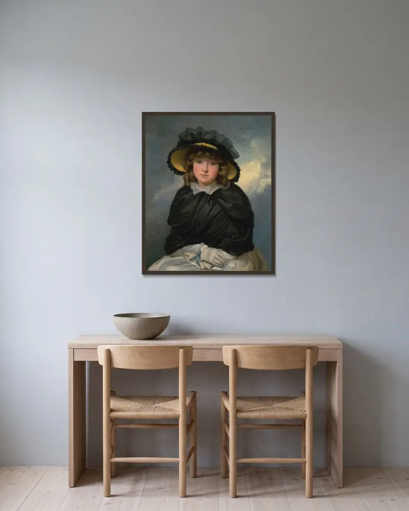 Cecilia av John Hoppner inramad på en vägg