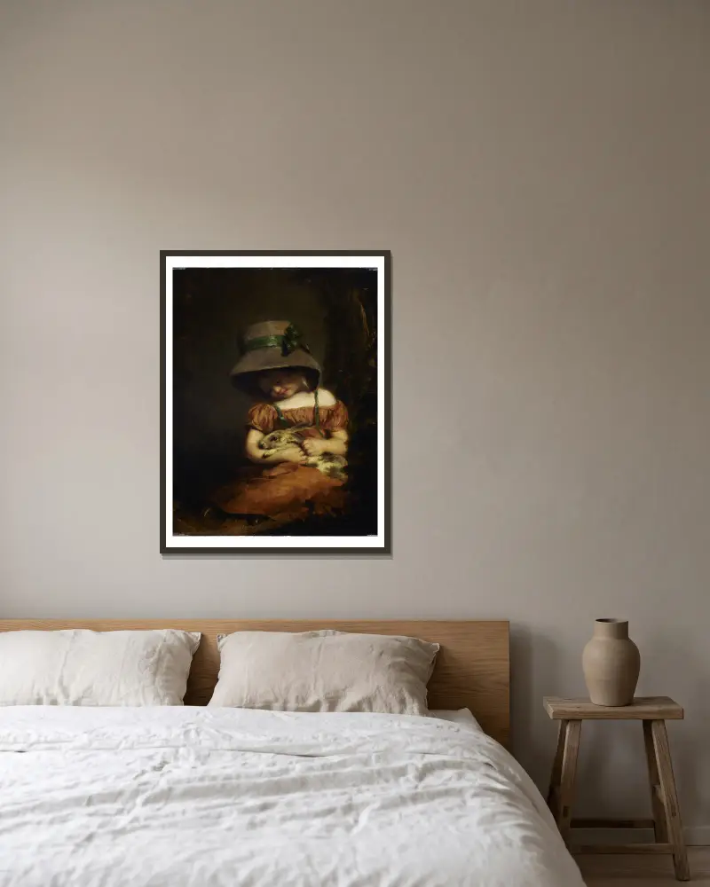 Dívka s králíkem, John Hoppner v rámu na stěně