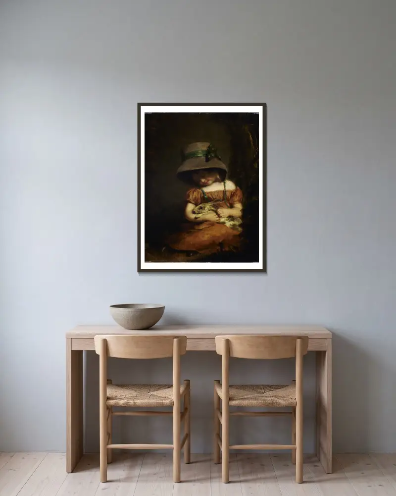 Dívka s králíkem, John Hoppner v rámu na stěně