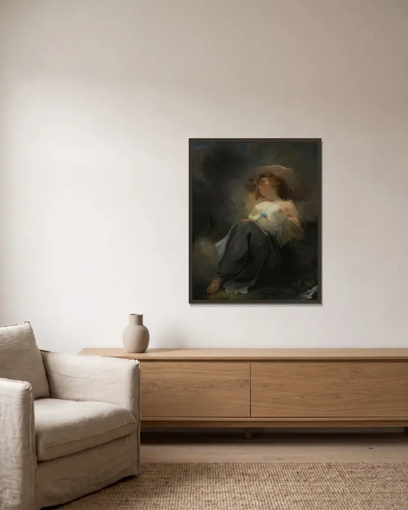 Jupiter och Io av John Hoppner inramad på en vägg