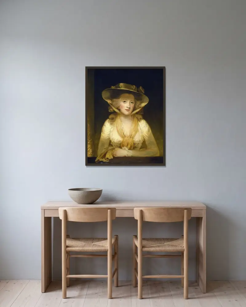 Lady Cunliffe av John Hoppner inramad på en vägg