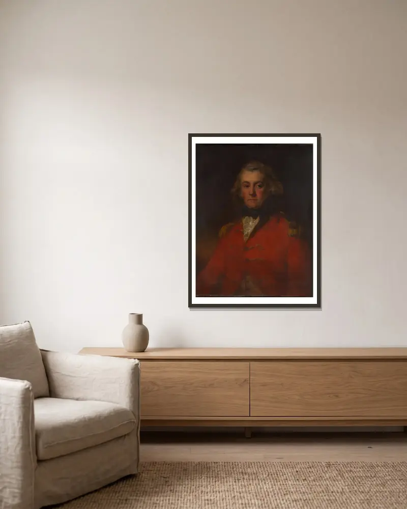 Major Thomas Pechell (1753–1826) von John Hoppner gerahmt an einer Wand