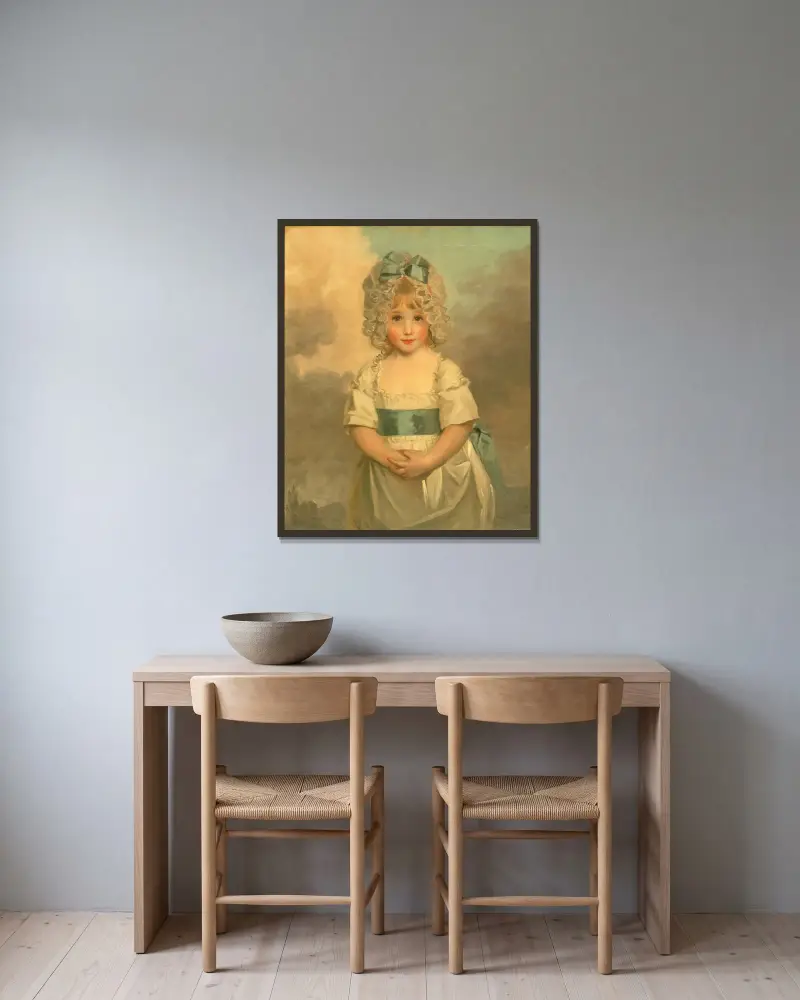 Miss Charlotte Papendick som barn av John Hoppner inramad på en vägg