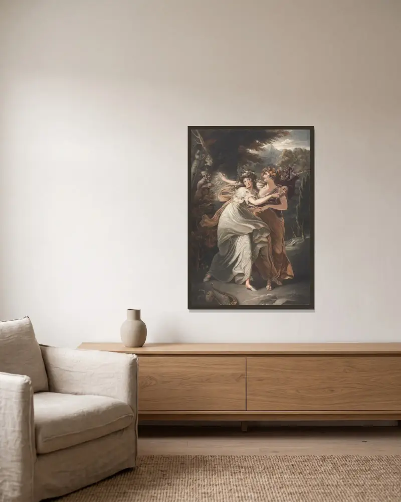 Mrs. Jordan i rollen som den komiska musan av John Hoppner inramad på en vägg