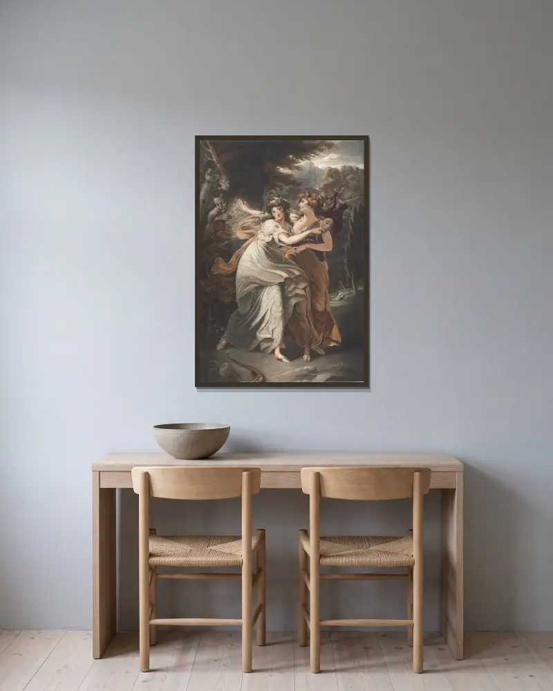 Mrs. Jordan i rollen som den komiska musan av John Hoppner inramad på en vägg