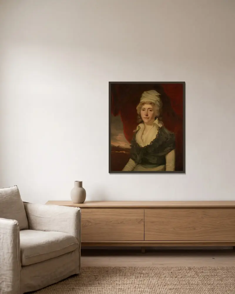 Mrs. Moncrieff av John Hoppner inramad på en vägg