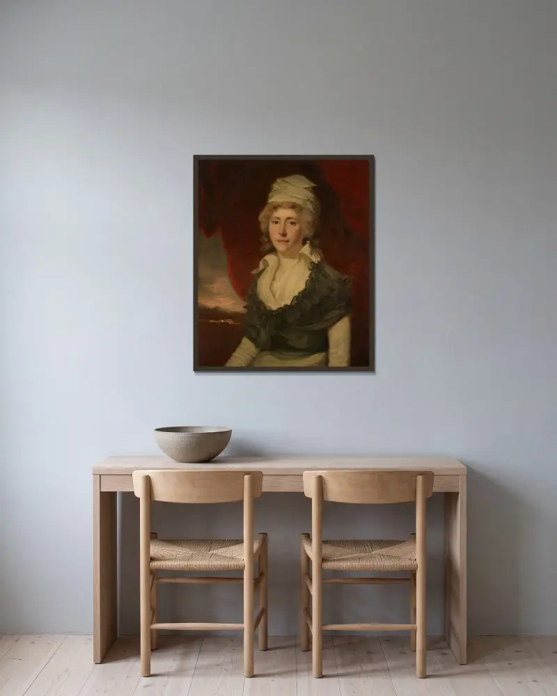 Mrs. Moncrieff av John Hoppner inramad på en vägg