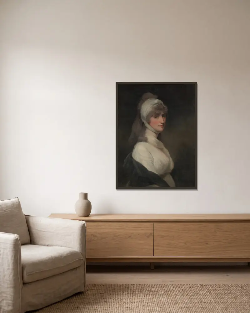 Mrs. Thomas Pechell (Charlotte Clavering, zemřela 1841), John Hoppner v rámu na stěně