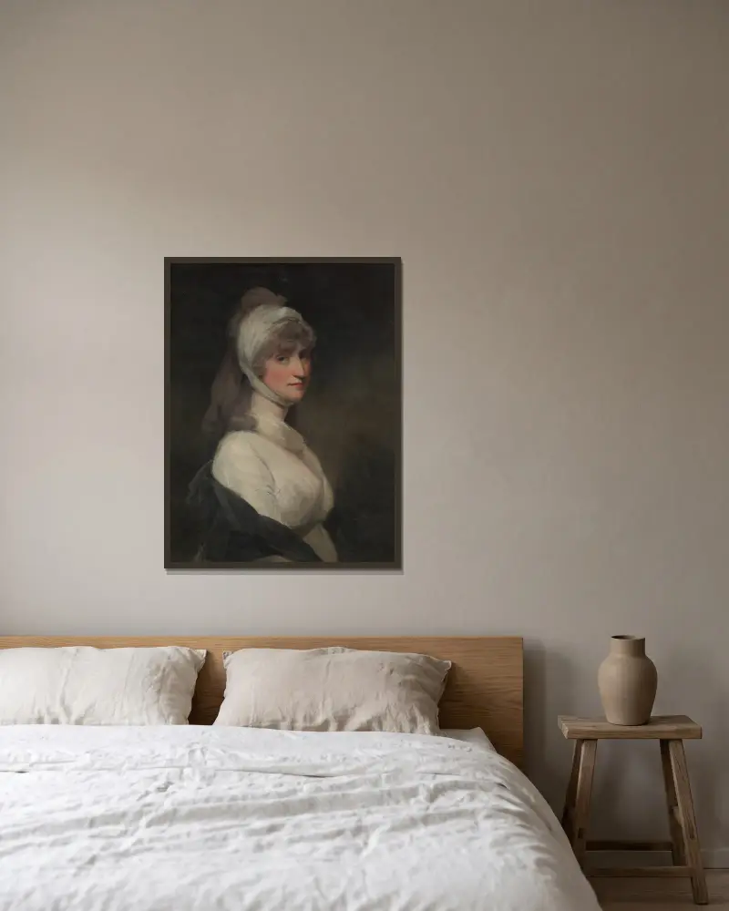 Mrs. Thomas Pechell (Charlotte Clavering, zemřela 1841), John Hoppner v rámu na stěně