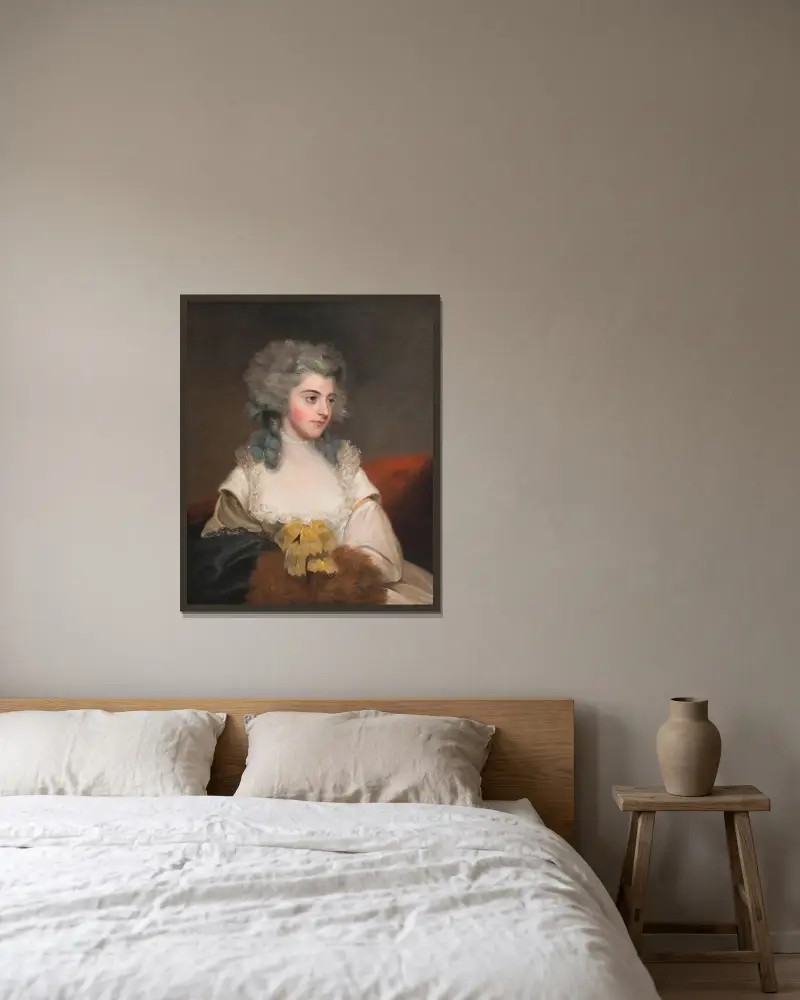 Susannah Edith, Lady Rowley av John Hoppner inramad på en vägg