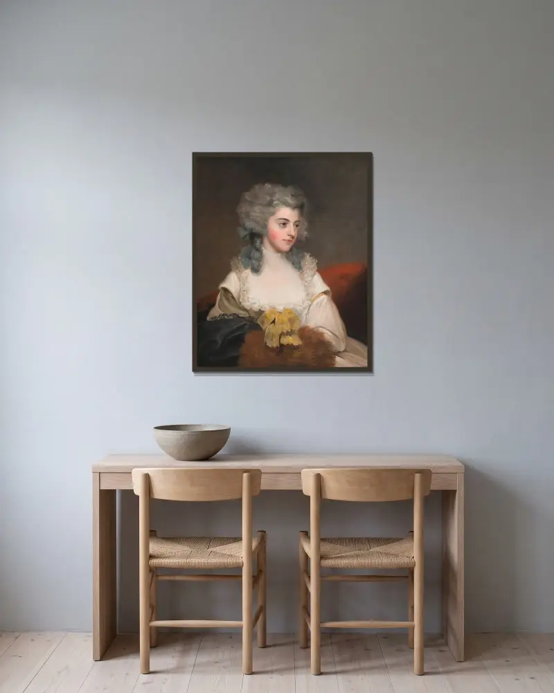 Susannah Edith, Lady Rowley av John Hoppner inramad på en vägg