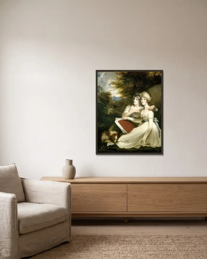 Die Frankland-Schwestern von John Hoppner gerahmt an einer Wand