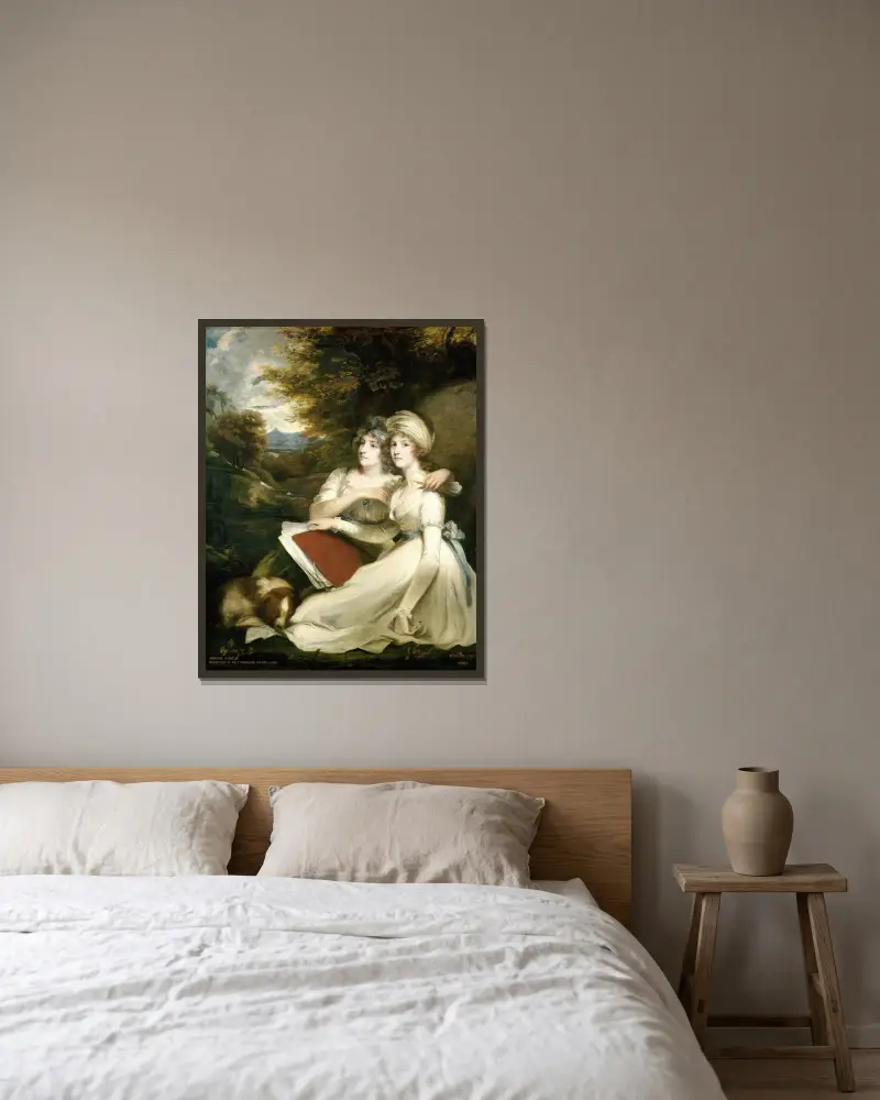 Die Frankland-Schwestern von John Hoppner gerahmt an einer Wand