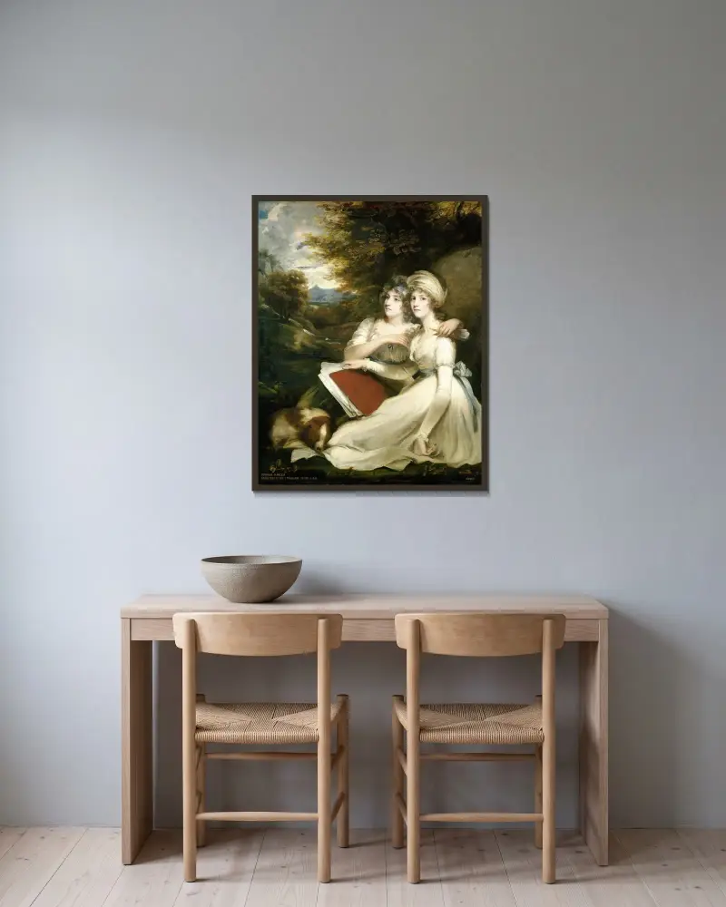 Die Frankland-Schwestern von John Hoppner gerahmt an einer Wand