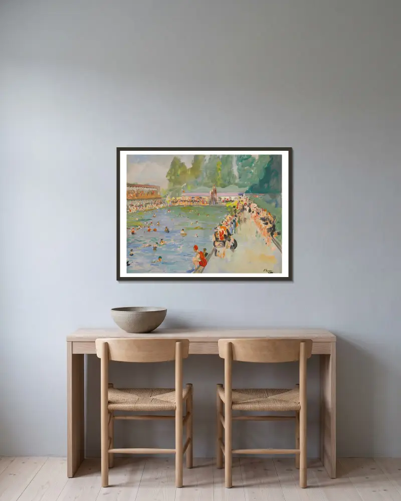 Chiswick Baths, Sir John Lavery v rámu na stěně