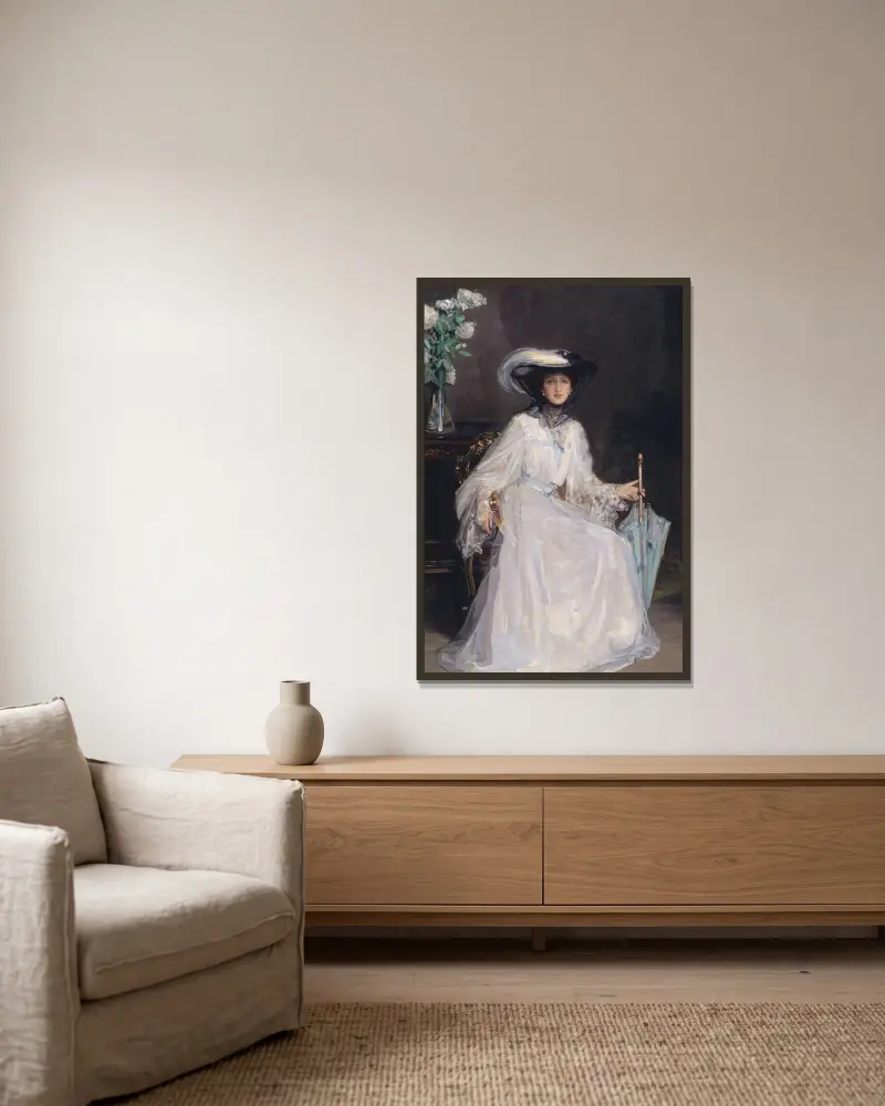 Evelyn Farquhar von Sir John Lavery gerahmt an einer Wand