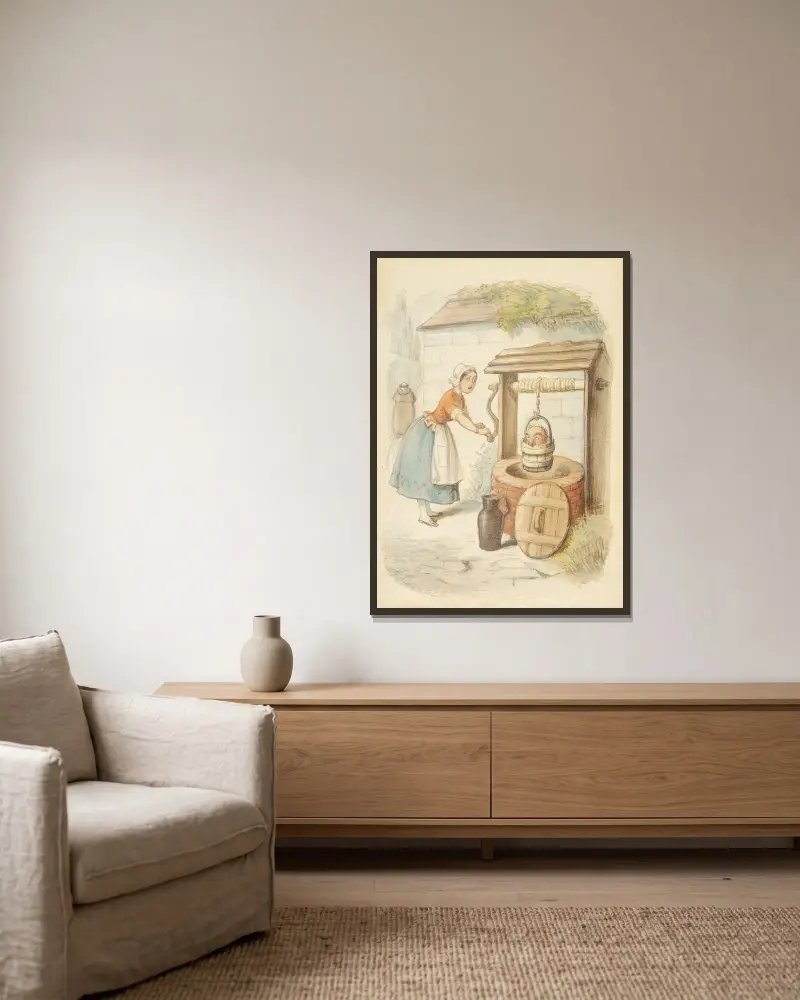 Illustration für „Ingoldsby Legends“ von John Leech gerahmt an einer Wand