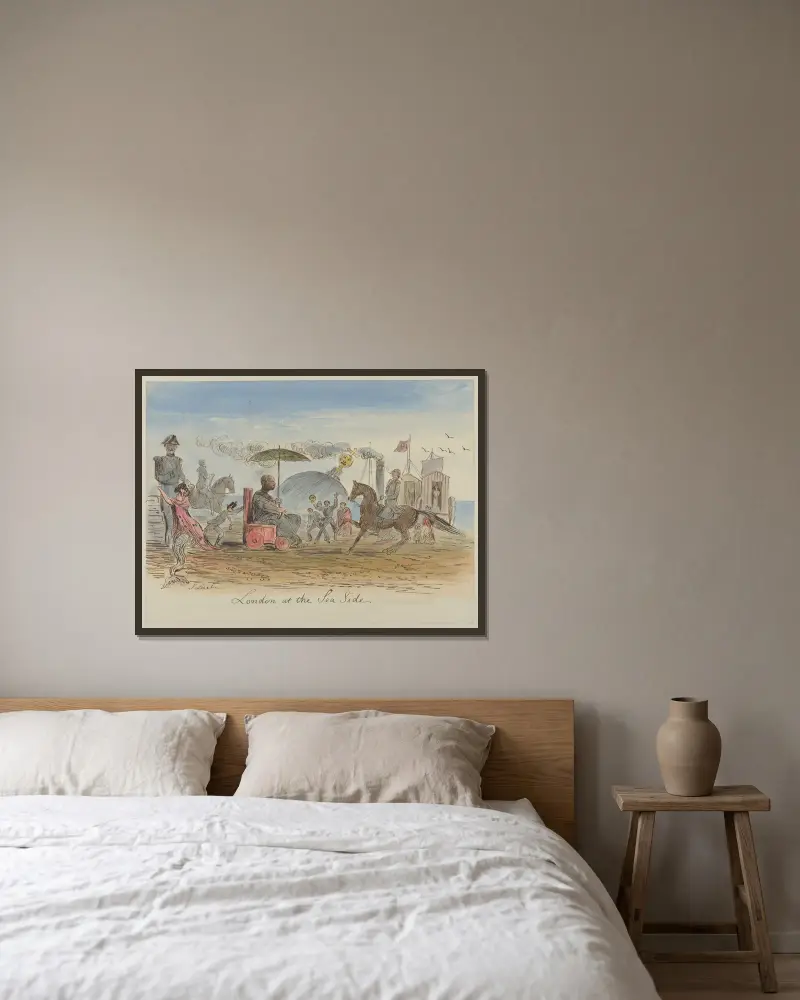 London am Meer von John Leech gerahmt an einer Wand