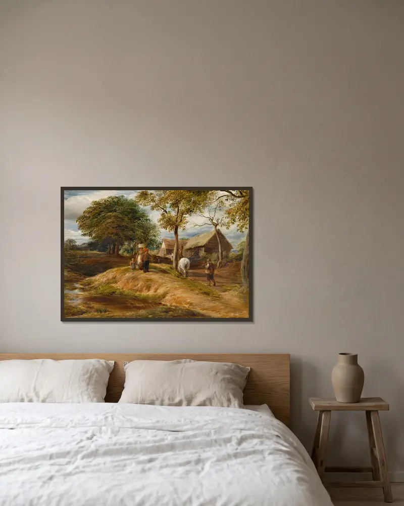 Blick bei Hampstead von John Linnell gerahmt an einer Wand