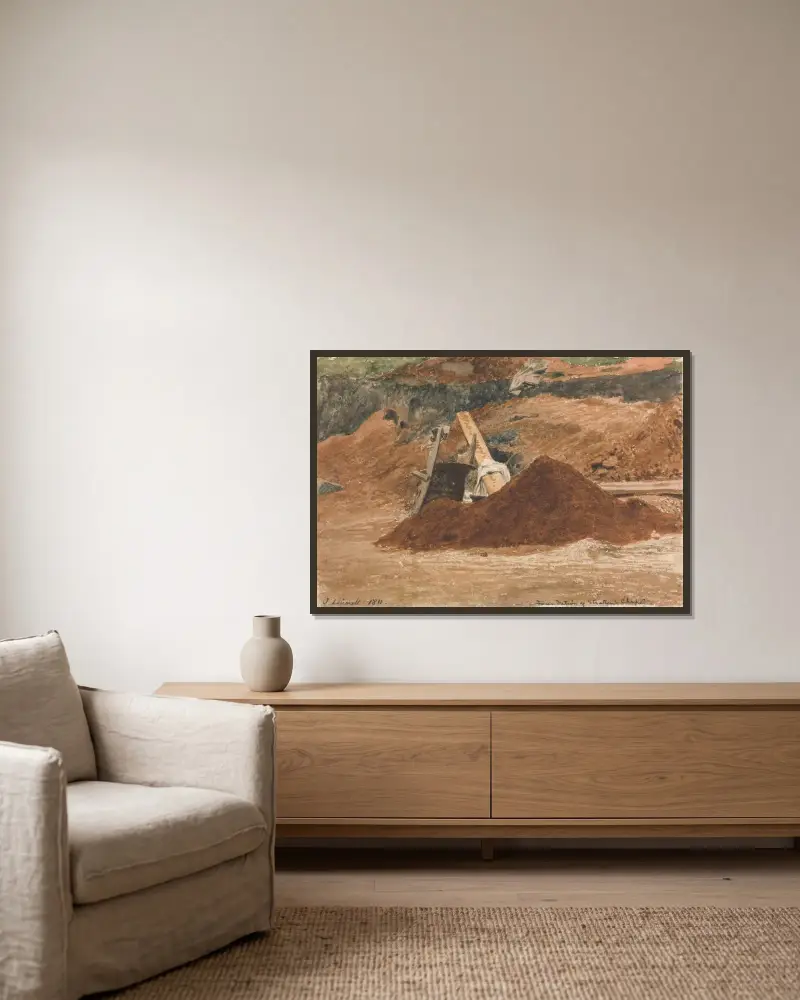 Grunden till Stratten's kapell av John Linnell inramad på en vägg