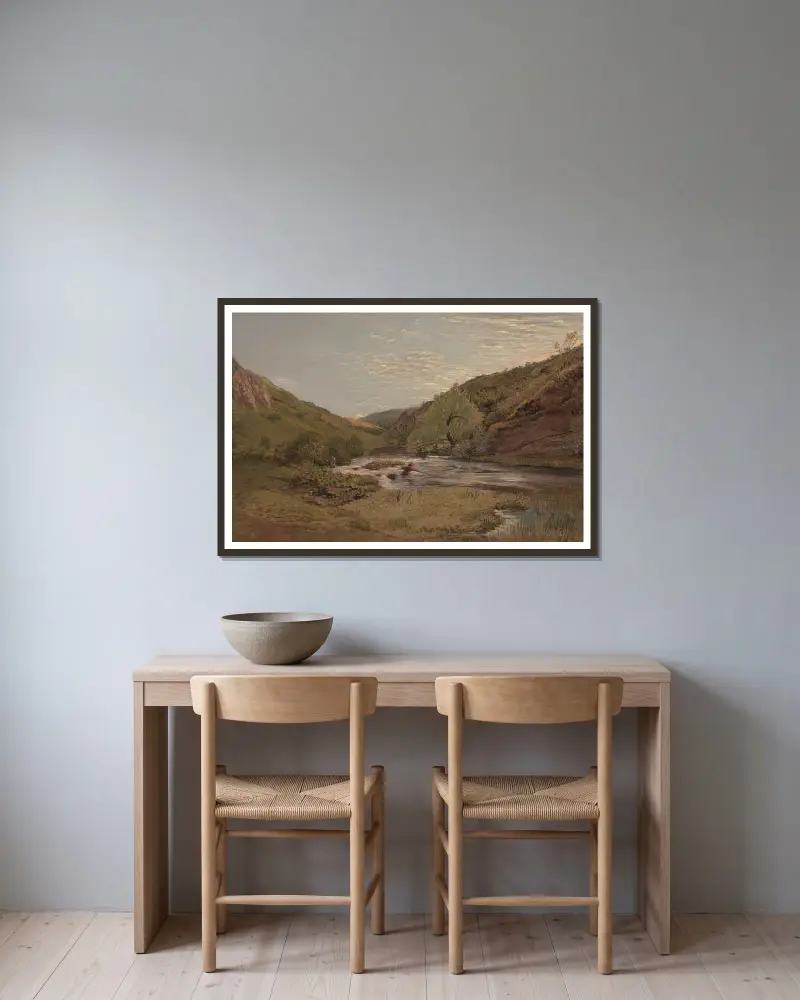 In Dovedale, 1814 – Nr. 1 von John Linnell gerahmt an einer Wand
