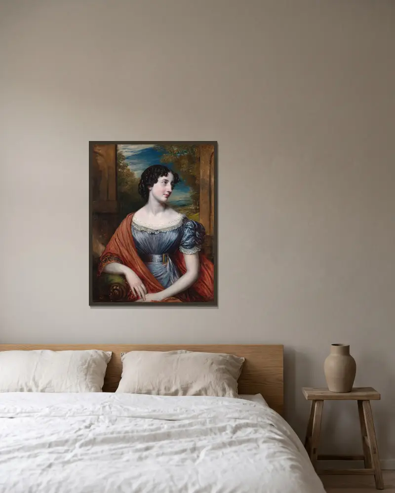 Miss Jane Puxley av John Linnell inramad på en vägg