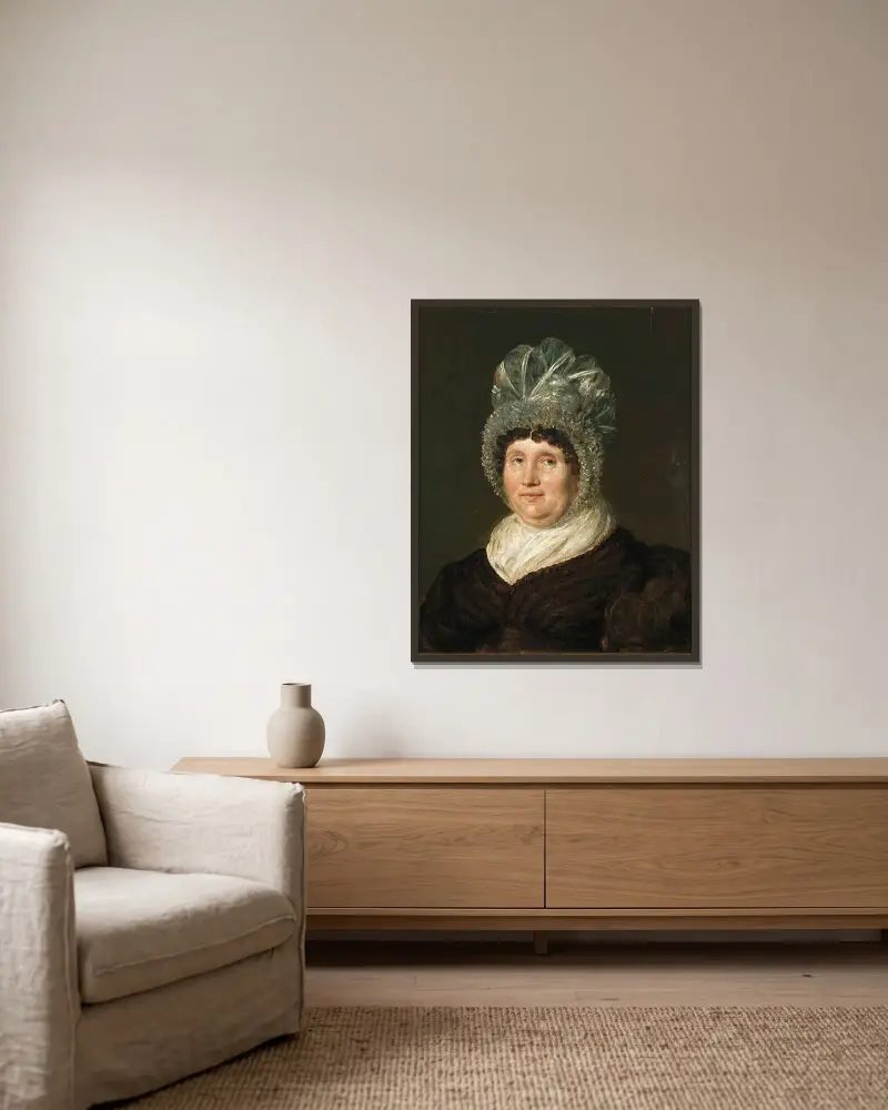 Mrs Clare av John Linnell inramad på en vägg