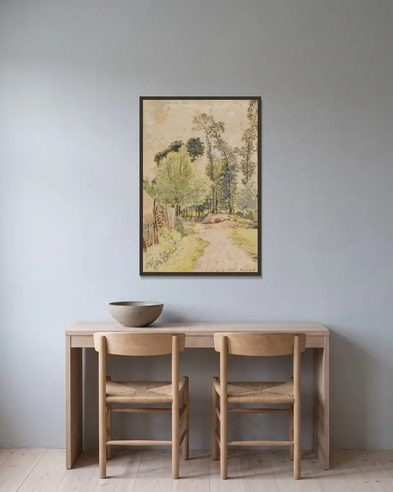 Studie von Bäumen in Bayswater, London von John Linnell gerahmt an einer Wand