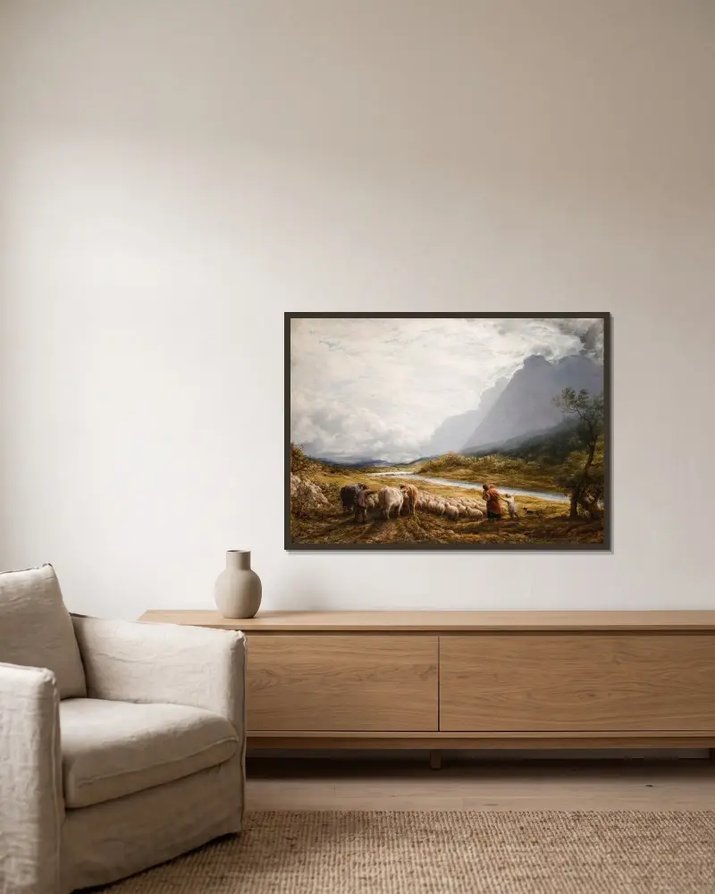 Die Wolke von John Linnell gerahmt an einer Wand