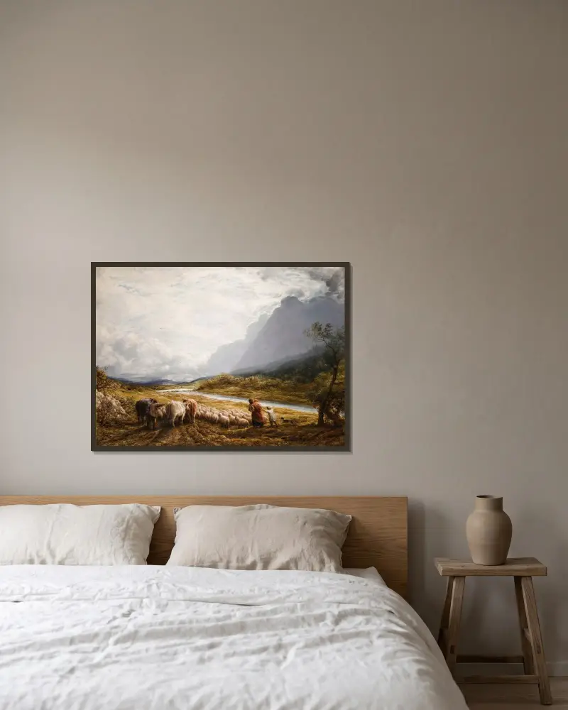 Die Wolke von John Linnell gerahmt an einer Wand