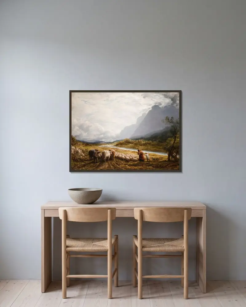 Die Wolke von John Linnell gerahmt an einer Wand