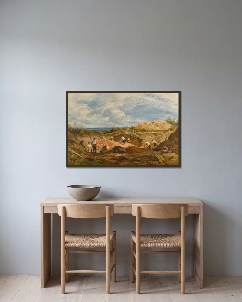 The Kensington Gravel Pits av John Linnell inramad på en vägg