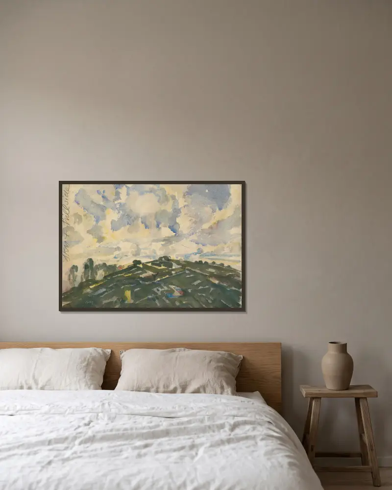 Land och himmel, Frankrike av John Marin inramad på en vägg