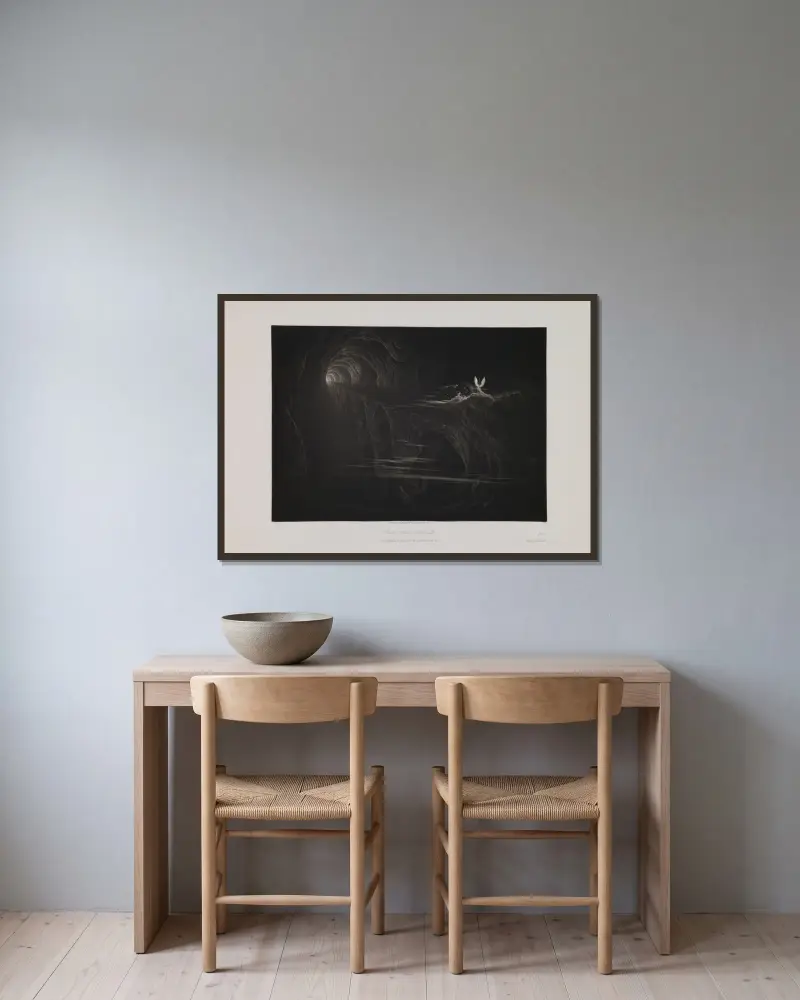 Most přes chaos (Kniha 10, verš 312 a 347), John Martin v rámu na stěně