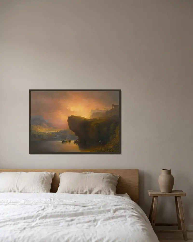 Die Stadt Gottes und die Wasser des Lebens von John Martin gerahmt an einer Wand