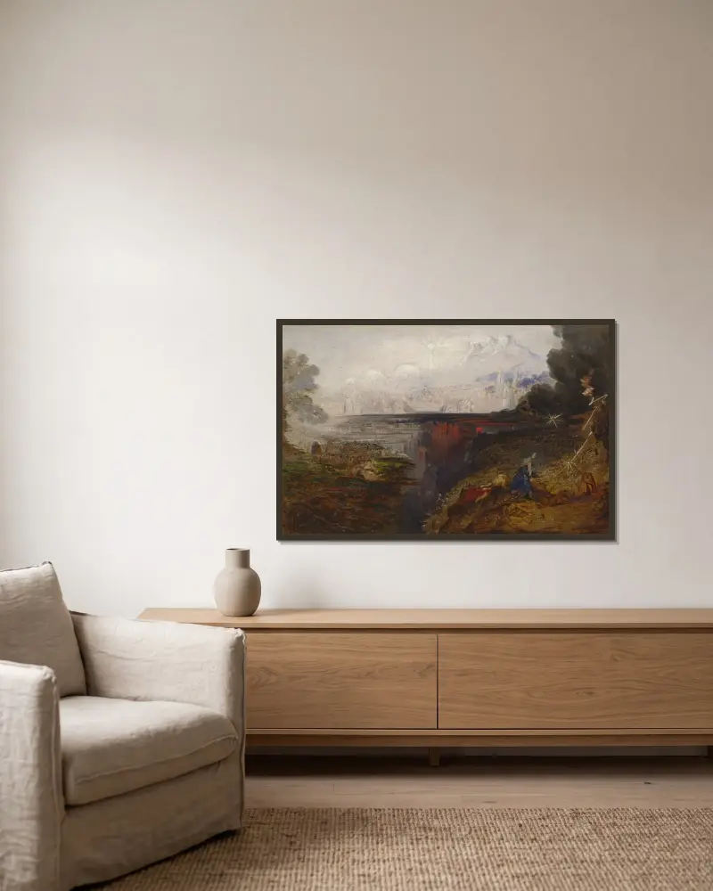 Den yttersta domen (studie) av John Martin inramad på en vägg