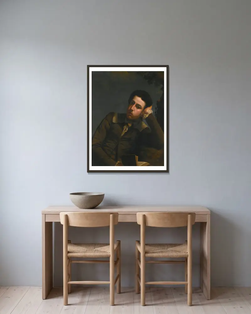 Portrait Of John Penwarne Junior av John Opie inramad på en vägg