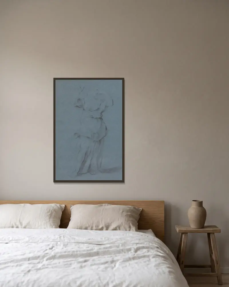 Studie eines drapierten klassischen Torsos von John Opie gerahmt an einer Wand