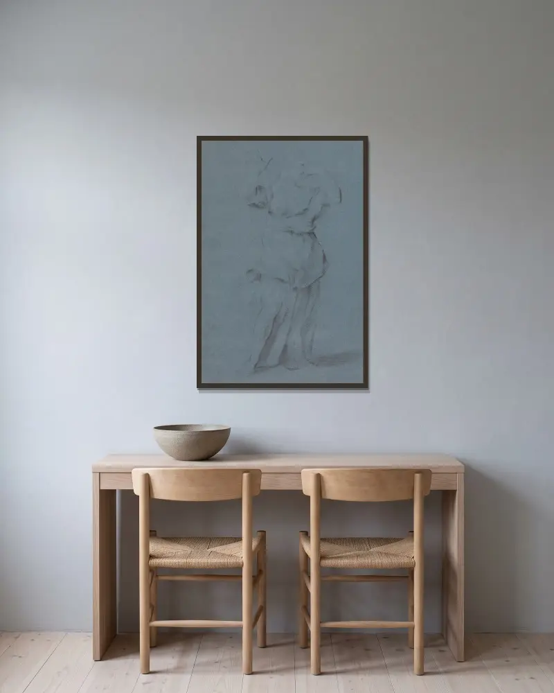 Studie eines drapierten klassischen Torsos von John Opie gerahmt an einer Wand