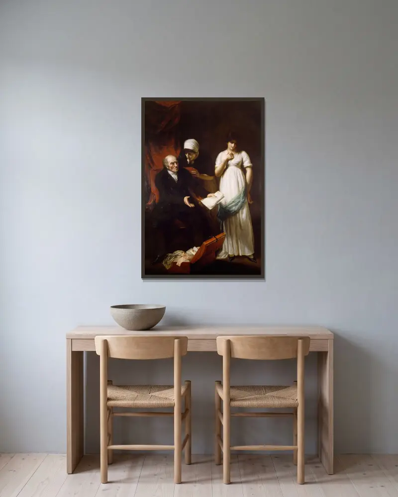 Der zornige Vater von John Opie gerahmt an einer Wand